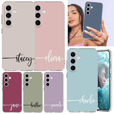 Personalised Name Phone Case Silicone Cover For Samsung A35 A55 A16 A36 S25 S24