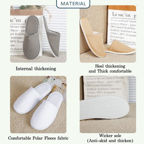 6 Pk Spa Slippers, Non Slip Disposable Slippers For Guest, Bedroom/Hotel Slipper - Picture 5 of 9