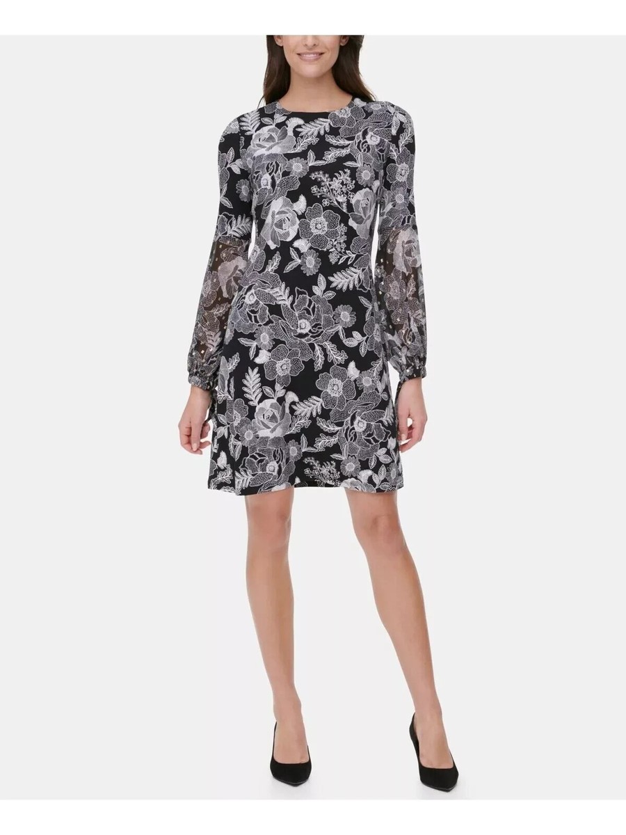tommy hilfiger printed a line dress Tommy Hilfiger Women's Chain Print A Line Dress Black Size 2 Petite - Bed  Bath & Beyond