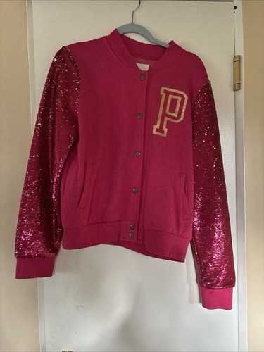 Veste Varsity Michigan Victoria's Secret PINK BLING - Zip Complet - Neuve Avec Étiquette