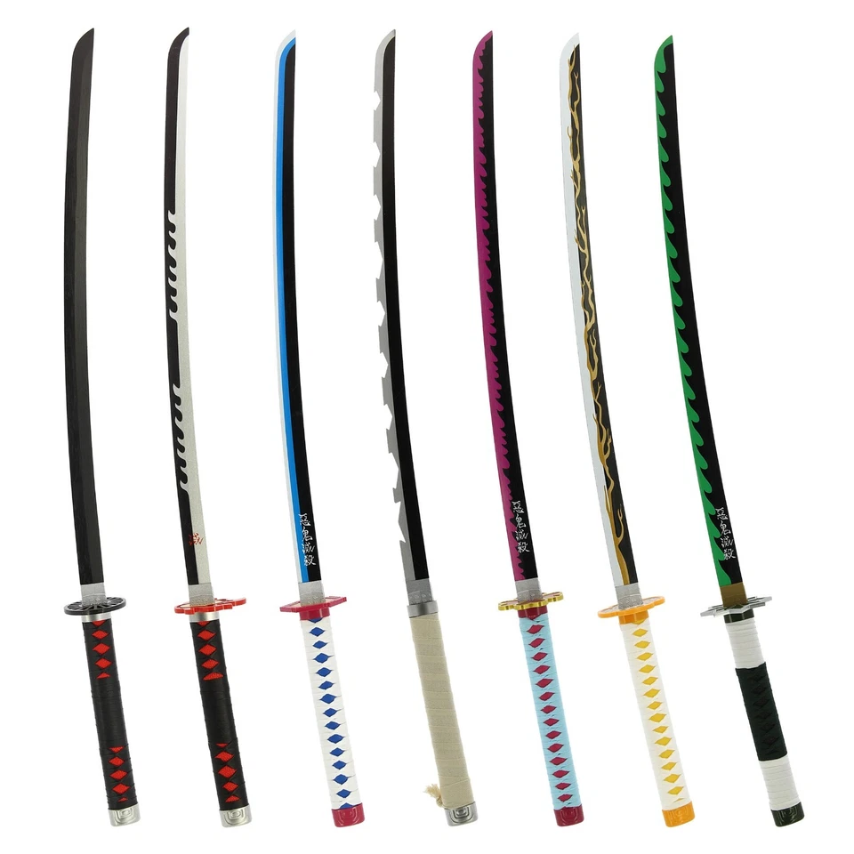 Bamboo Anime Sword Demon Slayer Wood Prop Cosplay Blunt Katana Gift Sheath 100cm