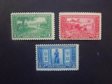 #617 618 619 Lexington-Concord Set MNH OG F/VF #2 CV $36.00 "Inc New Mounts"