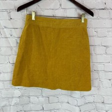 j. crew corduroy a-line mini skirt sz 2 mustart gold/yellow boho western