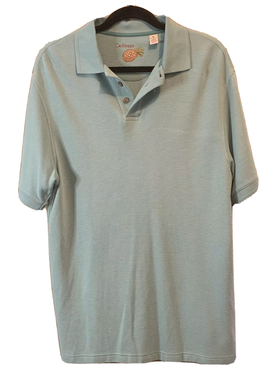 Caribbean Pineapple Men's Hawaiian Blue Shirt Size M Gem