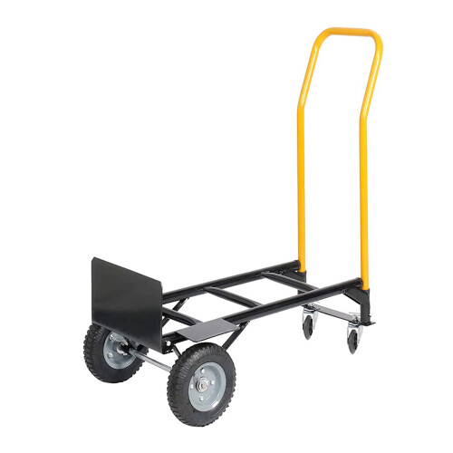 Carrello a mano doppio scopo 2 ruote carrello a spinta e 4 ruote con ruota girevole - Foto 1 di 16