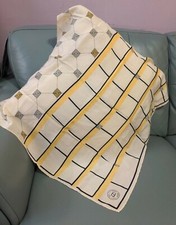 Authentic Vintage Fendi Women Silk Scarf Made In Italy. Square 25"x 25"