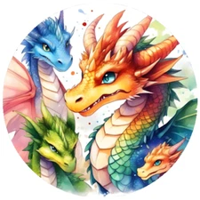 Dragon Handmade Stickers Envelope Seals Label Party Favor Journal Scrapbook