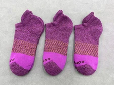 Bombas 3 Pairs Women's Tri-Block Marl Ankle Socks Size M purple