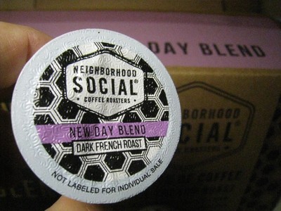 Neighborhood Social Coffee K-cups 80 NEW DAY BLEND Old Stock dark french roast