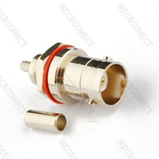 10x BNC female Jack Front Mount bulkhead O-ring Crimp RG316 RG174 RF connector