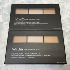 MUA Makeup Academy Highlighting Palette 3 Shades 0.529oz ( Lot of 2 ) New