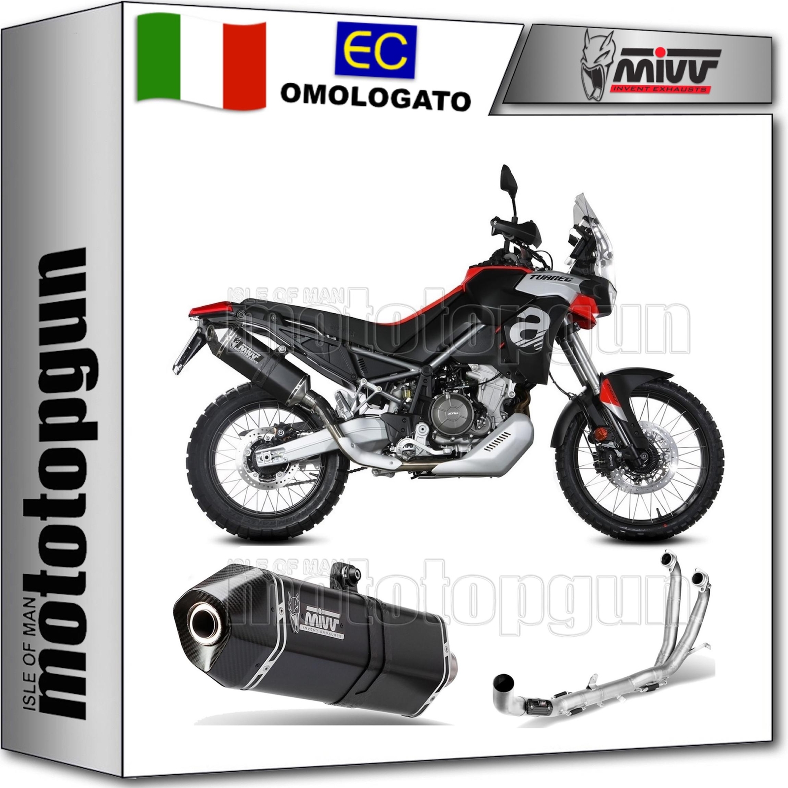 terminale completo hom open speed edge nero mivv per aprilia tuareg 660 2024 24