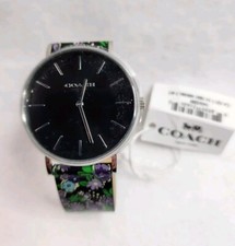 COACH Watch NWT Women's  Leather Floral Buckle Strap Perry #14503296
