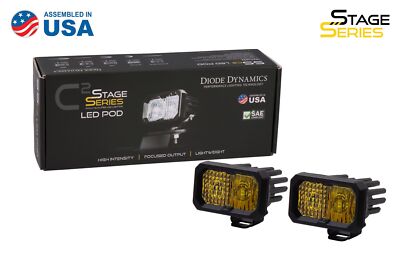 Pair Diode Dynamics SS2 Sport Amber SAE Fog Light Pod Set w/ Amber  Backlight | eBay