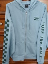 Vans Extra Fun Checkerboard Oversized Womens Full-Zip Hoodie Blue S NWT 75