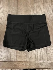 Mens  Black Compression Booty Shorts Jock Shiny Spandex Tights medium M