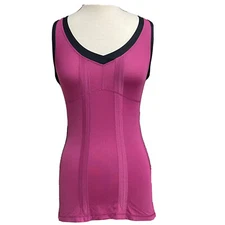 Lululemon Run Skim Singlet Tank Size 6 Racerback Raspberry with Black Trim Rare