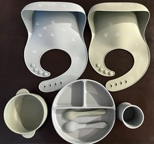 Baby Led Weaning Bundle, Silicone Suction Bowl, Spoons, Bib  Cup set 7