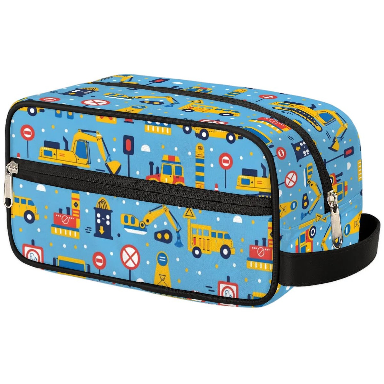 Excavator Truck Travel Toiletry Bag Kit for Men Tractor Car Cosmetic Makeup B...