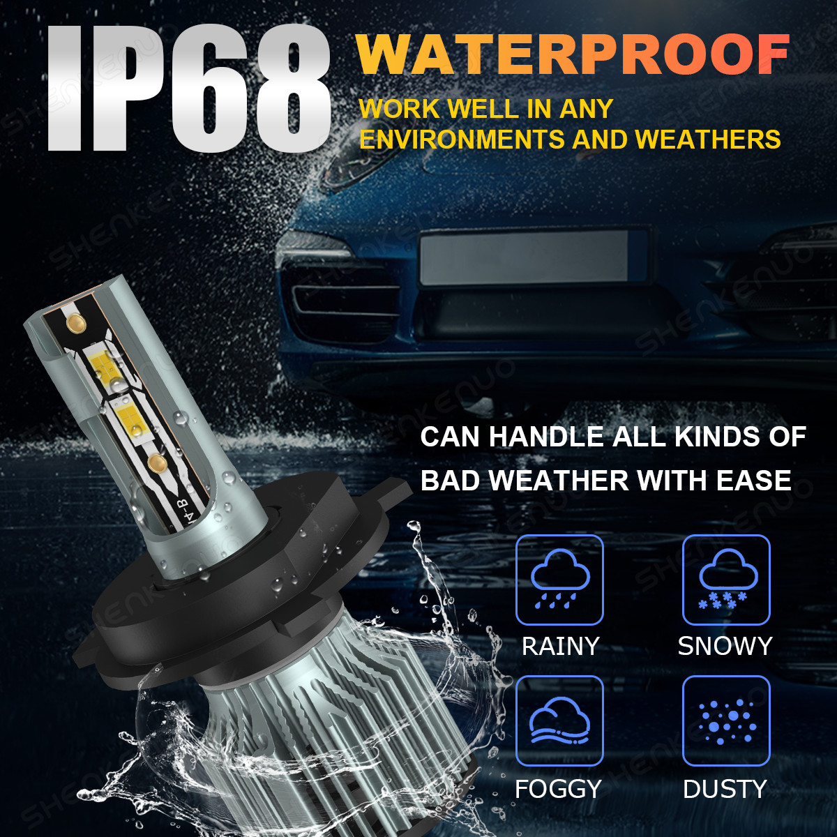 4pcs 5 3/4"5.75 6000k white LED Headlights HI/LO Beam for Pontiac GTO Grand Prix