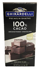 Ghirardelli 100 Cacao Unsweetened Baking Chocolate 4 oz bar