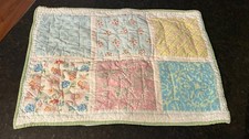 Pottery Barn Kids PBK Pillow Sham Quilted Floral Pastels Back Tie Size Standard 