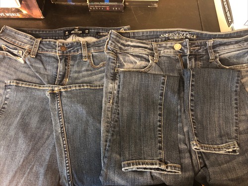 HOLLISTER JEANS SIZE 9 \u0026 AMERICAN EAGLE 