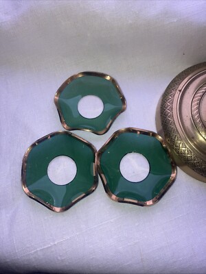 Kerzenteller, Tropfenfänger, Bobeche, Kerzenmanschette, Kronleuchter grün