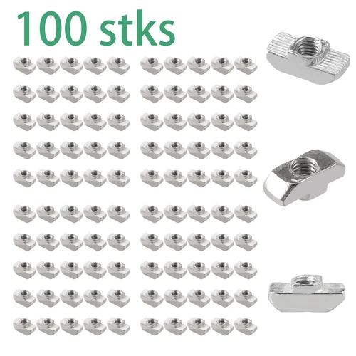 Hammermutter 100 St. M6 Nutenstein Nut 8 40x40 Alu Profil DE Neu