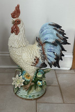 Fitz and Floyd Toulouse Hand Painted Ceramic Rooster Figurine Farm Animal Decor
