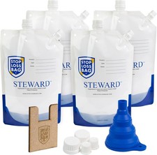 4 StopLoss Bags For Paint, Funnel, Filler Clip Extra Caps. Airtight, Reusable,