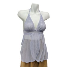 Victoria's Secret Babydoll Nighty Women's S Light Purple Sheer Coquette Romantic