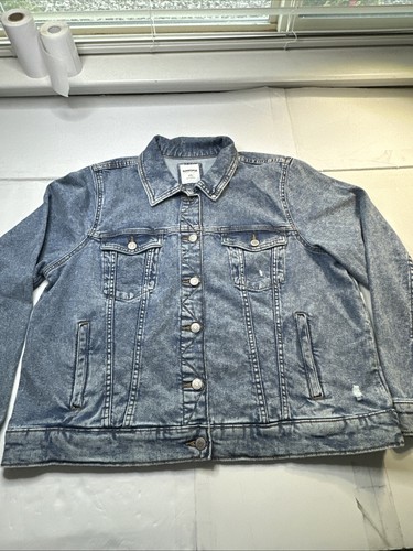 Sonoma Goods For Life Womens Denim Jacket Faded Blue XXL #2031