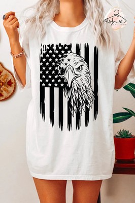 Comfort Tee Eagle USA Flag Patriotic American T-