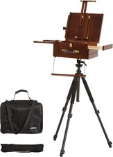 Portable Plein Air Easel Pochade Box with Aluminum Tripod 2 Nylon Carry Bags