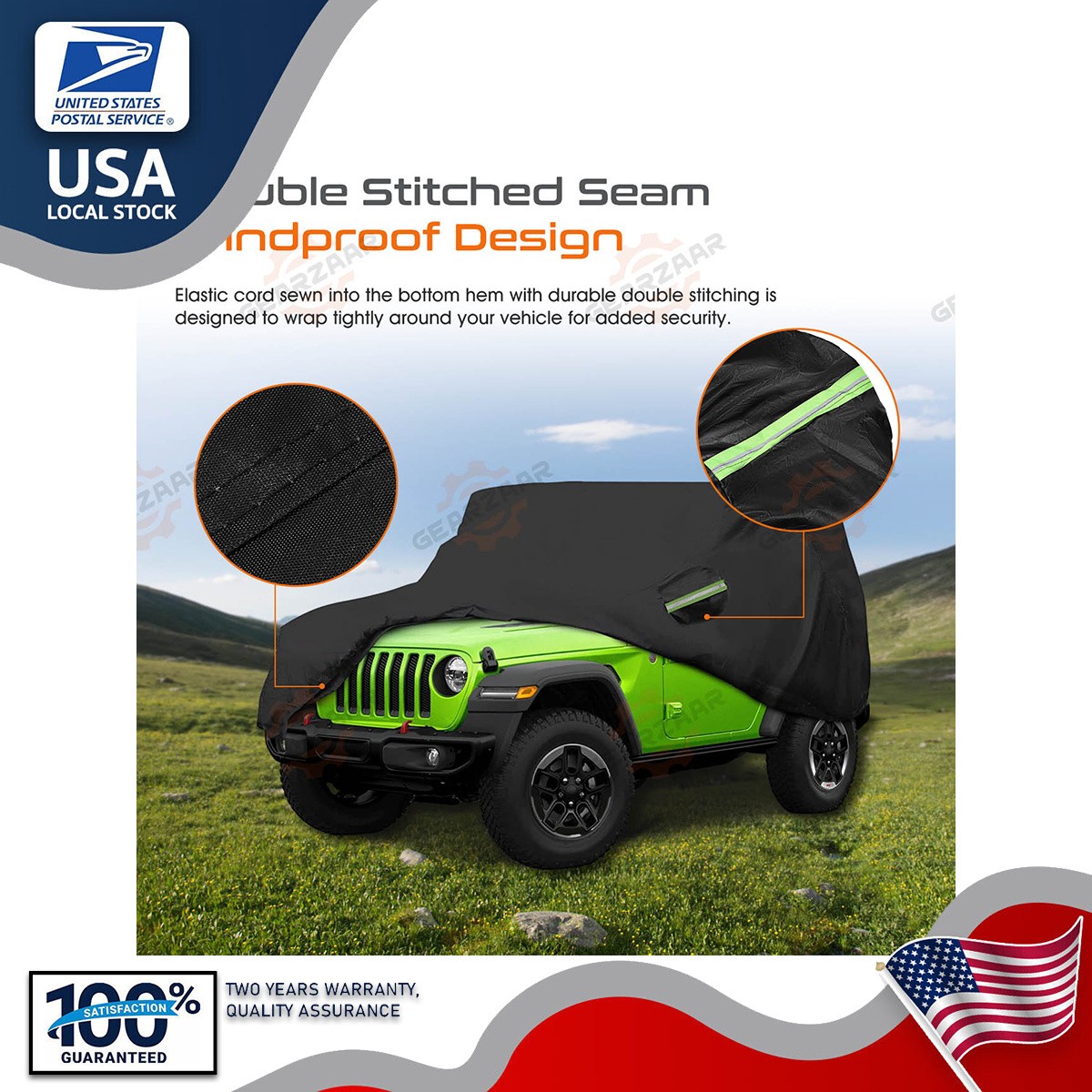 Car Full Cover For Jeep Wrangler 2 Door CJ YJ TJ JK Outdoor Snow Sun Protect