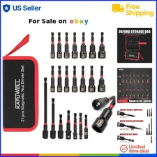 Nut Driver Set Magnetic 21PCS Impact Socket Impact Driver Includes Storage