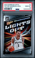 Graded 2024 Donruss Optic Victor Wembanyama #4 Lights Out Rookie Card PSA 10