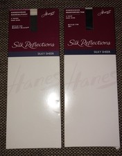 Hanes Silk Reflections Kneehighs 4 Pair 2 Jet And 2 Barely Black NIB