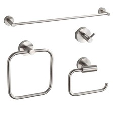 Bathroom Accessories Set 4 Piece Bathroom Hardware Set Stainless Steel 304 Br...