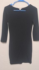 Forever 21 Black Bodycon Mini Dress Women’s Small 3/4 Sleeve Stretch Casual