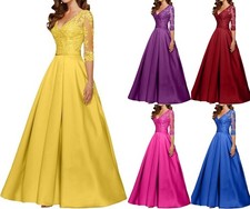 Damen Lace Long Sleeve Evening Dresses Prom Dresses Party Dresses Satin New