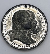 1889 George Washington Benjamin Harrison Inauguration Centennial Medal P/L D-14