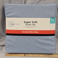 NIP Mainstays Twin / XL Blue Super Soft Microfiber Sheet Set Wrinkle Resistant