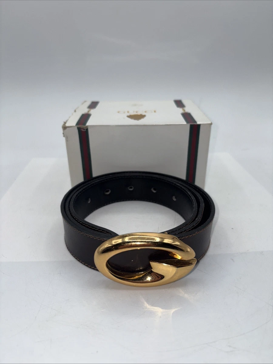 AUTHENTIC Vintage 70’s GUCCI Black Leather Belt with Gold and Silver Buckle. Gucci 1970s Vintage Belts for sale | eBay main image 4