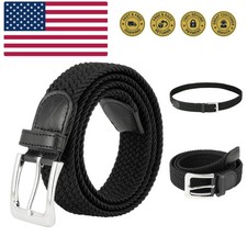 Canvas Elastic Fabric Woven Stretch Multicolored Braided Belts Download Image...