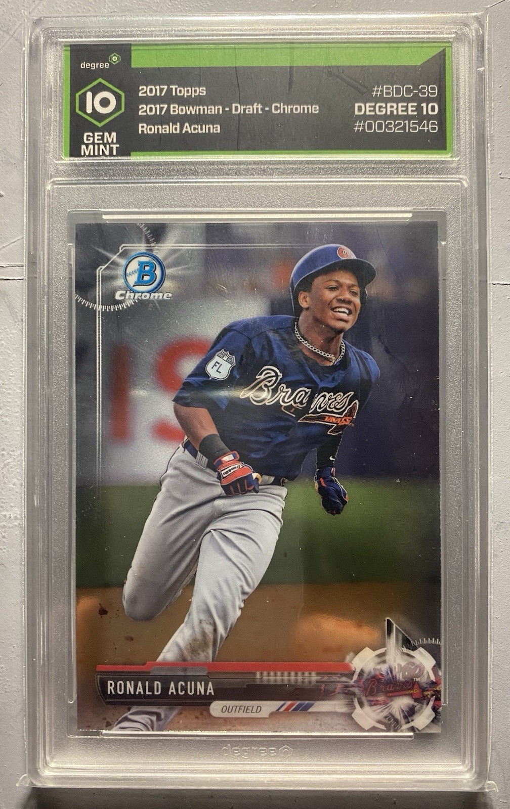 2017 Topps Bowman Draft Chrome Ronald Acuna #BDC-39 Degree 10