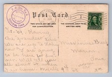 HIGH SCHOOL OTTUMWA IOWA POST OFFICE STATION NO. 2 F.Z. KIDD POSTCARD 1909