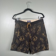 Patagonia Men's Size 32 Black Swim Trunks Shorts: No Dams, Go Solar, Free Rivers
