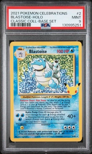 2021 POKEMON CELEBRATIONS CLASSIC COLL #2 BLASTOISE-HOLO PSA 9